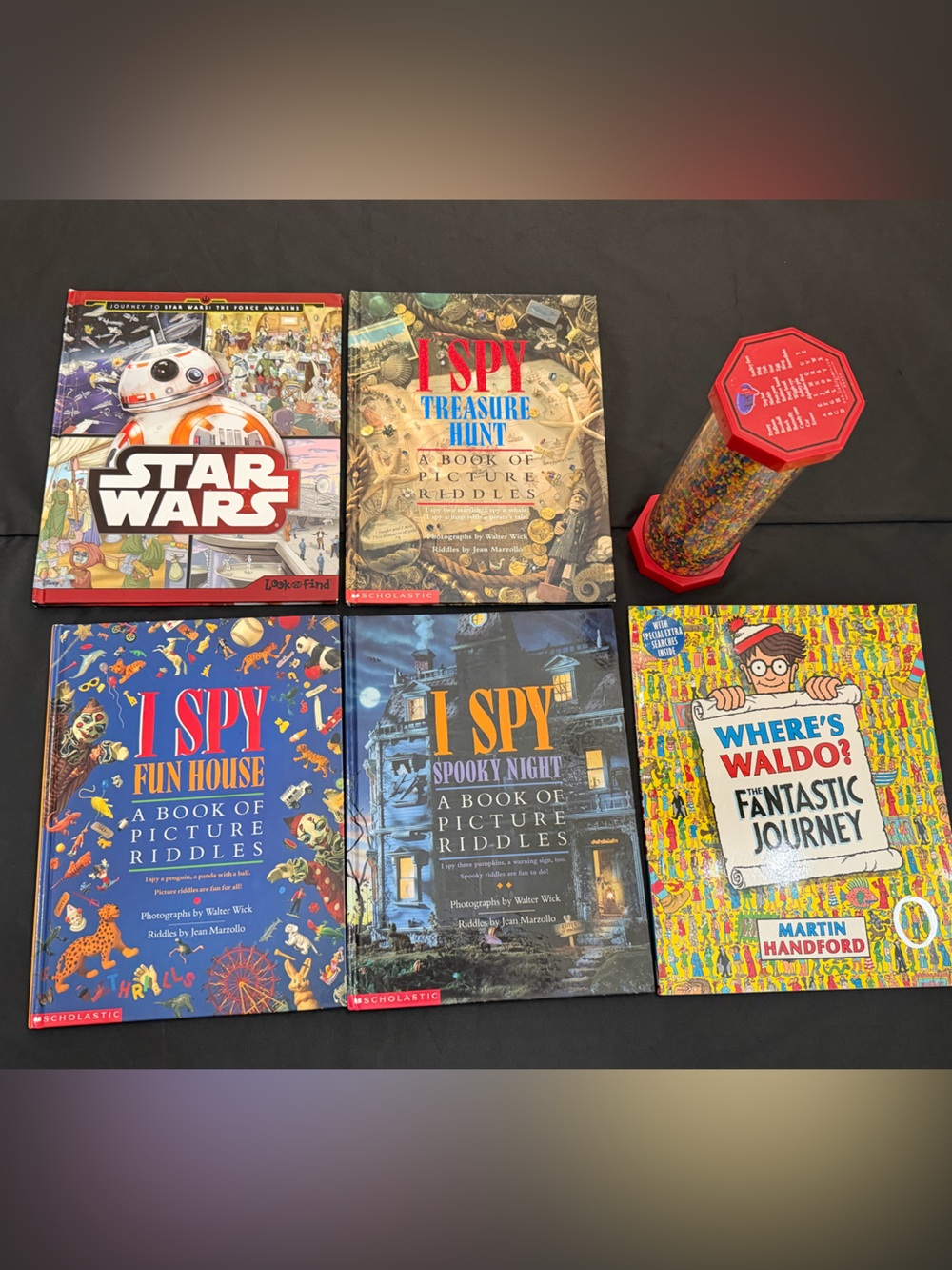 I SPY and Where's Waldo? Book Set with Find It! Tube with hidden objects